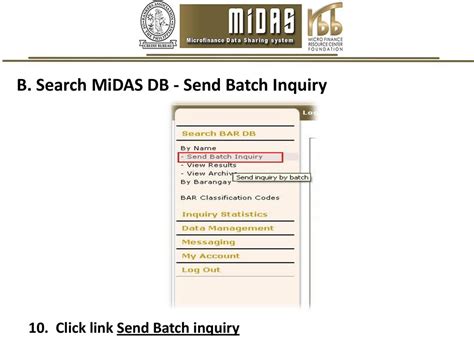 midas inquiry login